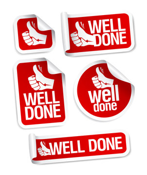 Well Done Stickers Set.