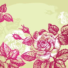 Zelfklevend Fotobehang Floral background with roses © pim