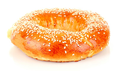 Two bagels isolated on white