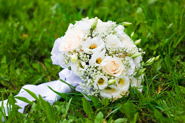 close up of wedding bouquet