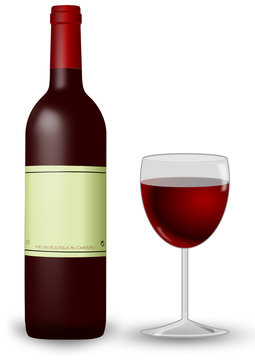 Rotwein mit Weinglas