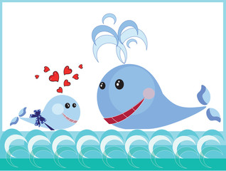 Obraz premium Two whales