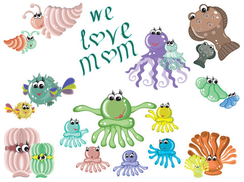 Sea animals,mothers day