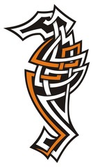 Seahorse tribal icon