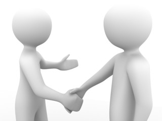 3d people shaking hands