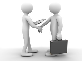 3d business people shaking hands