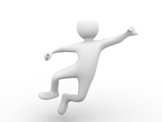 3d man jumping with joy