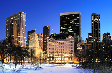 New York City Manhattan Central Park panorama in winter