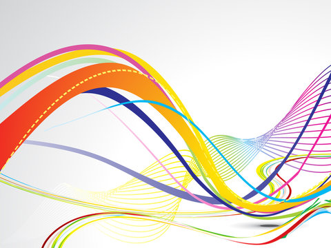 abstract colorful line wave background