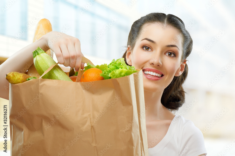 Wall mural bag of food