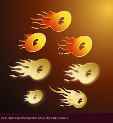 eps Vector image:initials（O）fire logo I