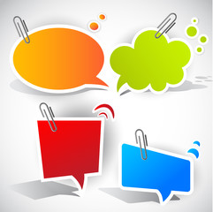Colorful paper bubble for speech