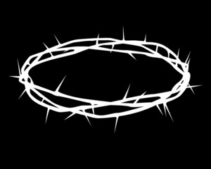 white silhouette of a crown of thorns