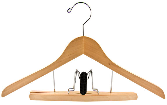 cintre bois avec pince pour jupe ou pantalon