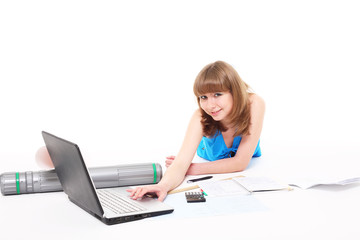 girl-student prepares for employment