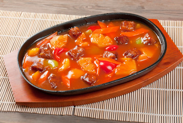 pork with tart sweet sauce,