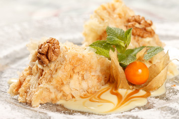 tasty pastry with caramel