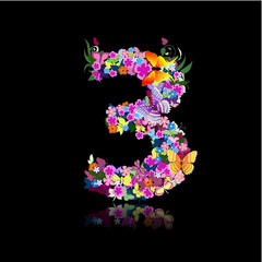 letter of flowers and butterflies figures