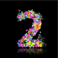 letter of flowers and butterflies figures