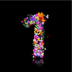 letter of flowers and butterflies figures