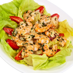 Delicious fresh shrimps ready to be served.