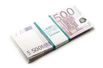 Euros on the white background