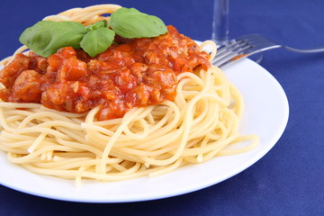 Spaghetti bolognese on a plate