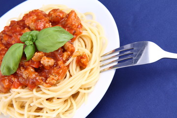 Spaghetti bolognese on a plate