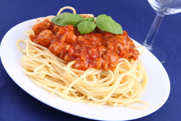 Spaghetti bolognese on a plate
