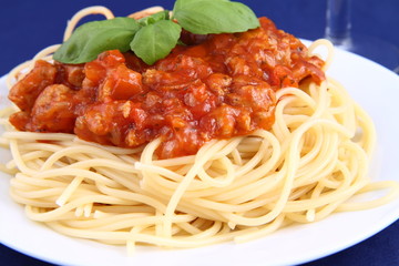 Spaghetti bolognese on a plate