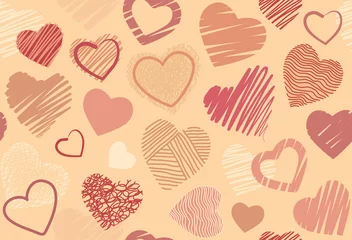 Poster Seamless background with hearts © Katsiaryna
