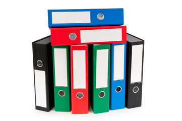 Office folders isolated on the white background