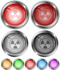 Radiation symbol. Vector internet buttons.