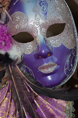 purple and silver venice carnival mask