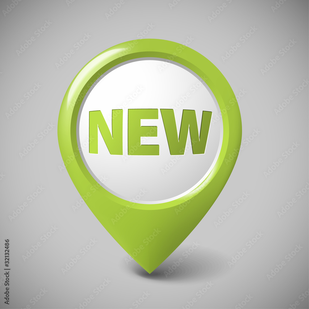 Poster round 3d pointer for a new item