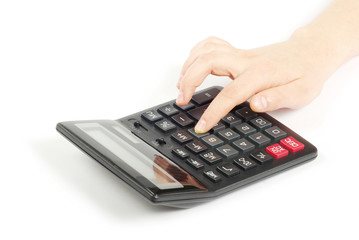 calculator with hand