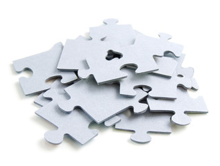 puzzle or jigsaw on whote