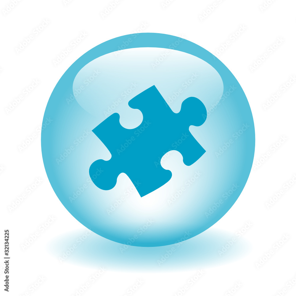 Poster solutions web button (ideas questions and answers jigsaw piece)