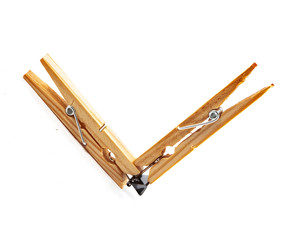 Wooden clothes pegs
