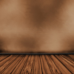 The interior of the old wooden house