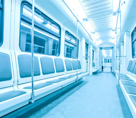 Obraz premium blue wagon inside