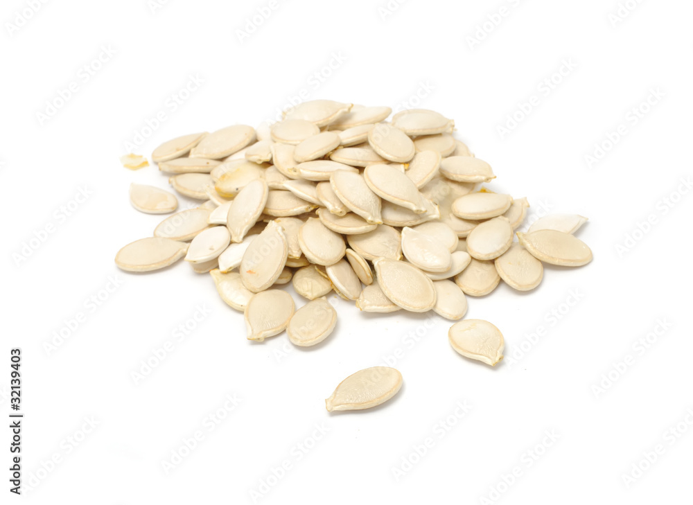 Wall mural Pumpkin Seeds Isolated on White Background - Wall murals