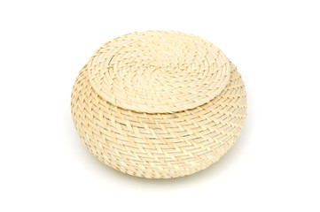 Wicker Box Isolated on White Background