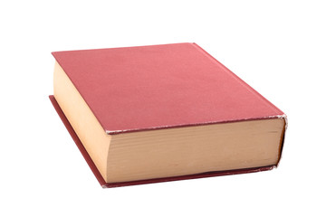 Thick red book. Isolated with clipping path.