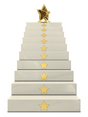 Stairs and golden star trophy on the top