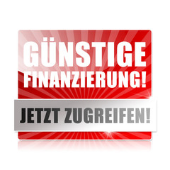 Günstige Finanzierung! Button, Icon