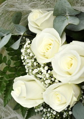Bouquet de roses blanches