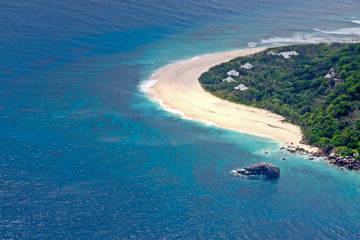 plage des Seychelles vue d'avion