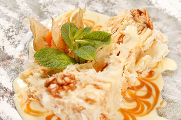 tasty pastry with caramel