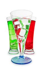 Colourful cocktail in glasses